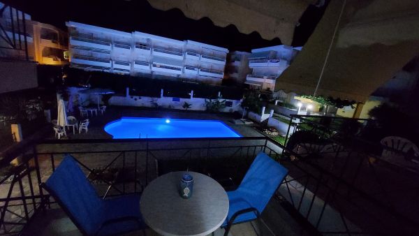 Balcony Pool View by Night